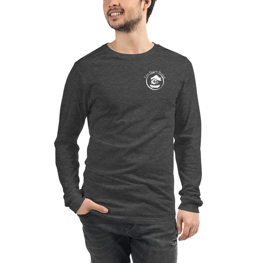 T-shirt blanc à manches longues et logo